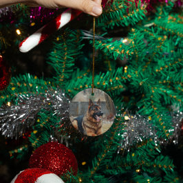 Aangepaste gepersonaliseerde herdenking kat hond f keramisch ornament