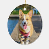 Aangepaste gepersonaliseerde herdenking kat hond f keramisch ornament (Links)