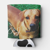 Aangepaste gepersonaliseerde hond foto Stubby houd Blikjeskoeler (Achterkant)