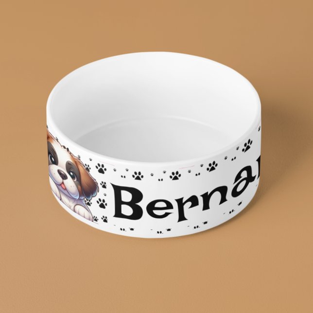 Aangepaste gepersonaliseerde hond Kat Pet Bowl Sch Voerbakje (Creator heeft geüpload)