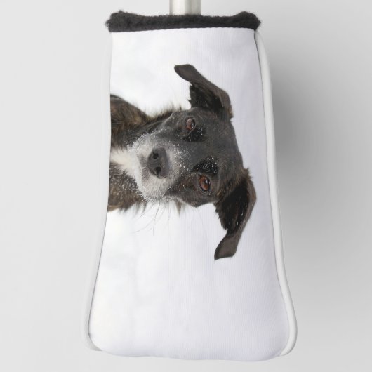 Aangepaste gepersonaliseerde hondenfoto golfheadcover (Draai 90)