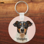 Aangepaste gepersonaliseerde huisdier foto en teks sleutelhanger (Voorkant)