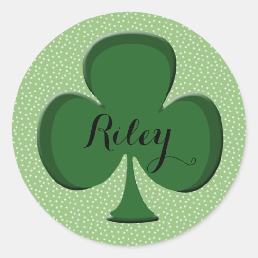 Aangepaste gepersonaliseerde Ierse Shamrock Naam S Ronde Sticker (Voorkant)