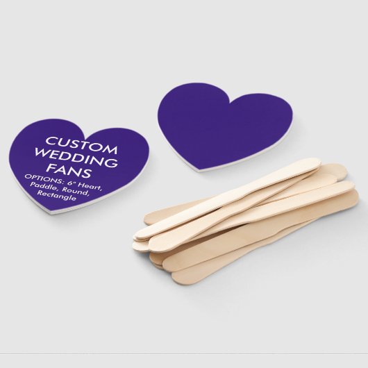 Aangepaste gepersonaliseerde INDIGO HEART WEDDING Handwaaier (Niet-gemonteerd)
