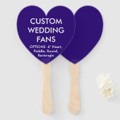 Aangepaste gepersonaliseerde INDIGO HEART WEDDING Handwaaier (Voorkant en achterkant)