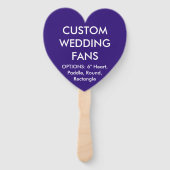 Aangepaste gepersonaliseerde INDIGO HEART WEDDING Handwaaier (Voorkant)