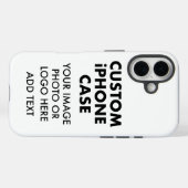 Aangepaste gepersonaliseerde iPHONE 16 STEVIGE HOE Case-Mate iPhone Case (Achterkant (horizontaal))