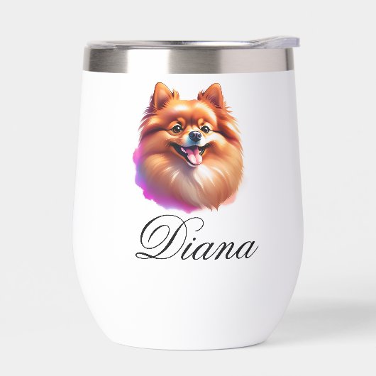 Aangepaste gepersonaliseerde Jouw naam Pomeriaan (Links)