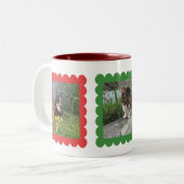 Aangepaste Gepersonaliseerde Kat Foto 3 Foto's Col Tweekleurige Koffiemok (Voorkant links)