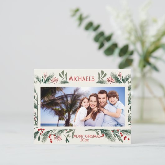 Aangepaste Gepersonaliseerde Kerst Kaart, X-mas Fo Feestdagenkaart (Staand voorkant)