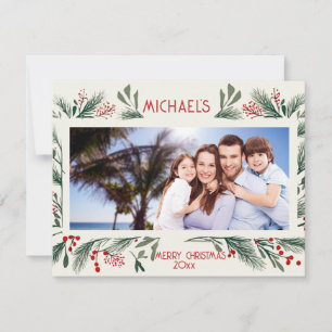 Aangepaste Gepersonaliseerde Kerst Kaart, X-mas Fo Feestdagenkaart