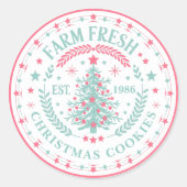 Aangepaste gepersonaliseerde kerstboom stijlvol ronde sticker (Voorkant)