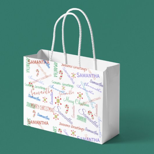 Aangepaste gepersonaliseerde Kerstmis naam Herhale Groot Cadeauzakje