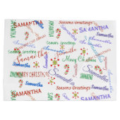 Aangepaste gepersonaliseerde Kerstmis naam Herhale Groot Cadeauzakje (Achterkant)