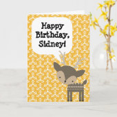 Aangepaste Gepersonaliseerde Kinderverjaardag Kaar Kaart (Gele Bloem)