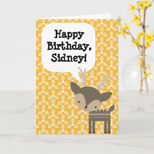 Aangepaste Gepersonaliseerde Kinderverjaardag Kaar Kaart (Gele Bloem)