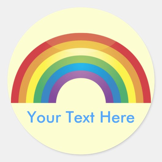Aangepaste gepersonaliseerde Klassieke regenboogst Ronde Sticker (Voorkant)