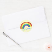 Aangepaste gepersonaliseerde Klassieke regenboogst Ronde Sticker (Envelop)