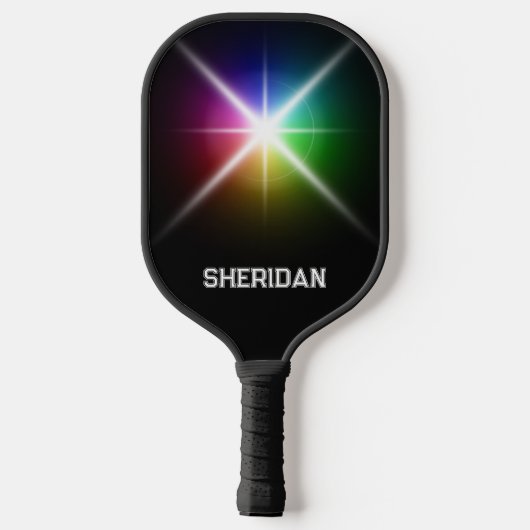 Aangepaste gepersonaliseerde kleur burst zwart pickleball paddle (Achterkant)