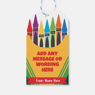 AANGEPASTE gepersonaliseerde kleurrijke speelse Cr Cadeaulabel
