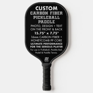 Aangepaste gepersonaliseerde koolstofvezel paddleb pickleball paddle
