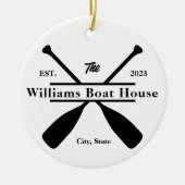 Aangepaste gepersonaliseerde Lake, River of Boat H Keramisch Ornament (Voorkant)