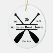 Aangepaste gepersonaliseerde Lake, River of Boat H Keramisch Ornament (Links)