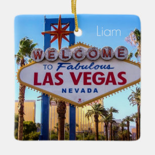 Aangepaste Gepersonaliseerde Las Vegas Keramisch Ornament
