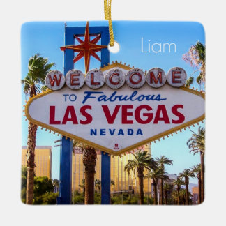 Aangepaste Gepersonaliseerde Las Vegas Keramisch Ornament