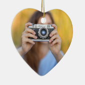 Aangepaste Gepersonaliseerde Leraar Foto Kerstmis Keramisch Ornament (Rechts)