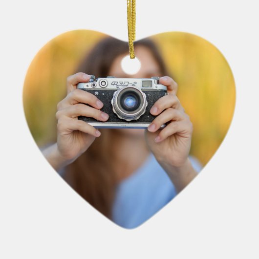 Aangepaste Gepersonaliseerde Leraar Foto Kerstmis Keramisch Ornament (Voorkant)