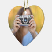 Aangepaste Gepersonaliseerde Leraar Foto Kerstmis Keramisch Ornament (Links)