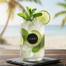 Aangepaste gepersonaliseerde logo en tekst blikvorm glas