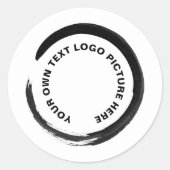 Aangepaste gepersonaliseerde Logo Klassieke ronde  Sticker (Voorkant)