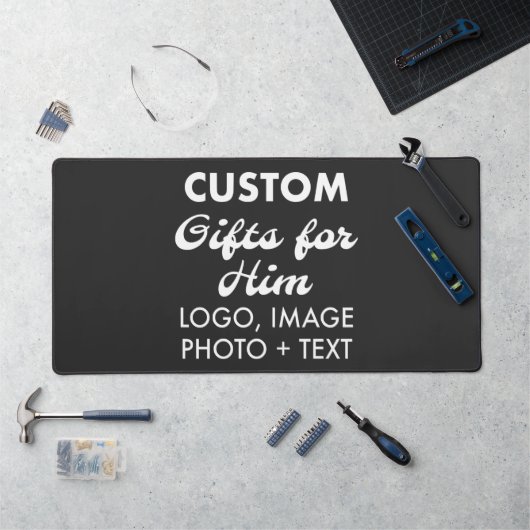 Aangepaste Gepersonaliseerde Lood Grijs Desk Mat (Werkstation)