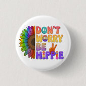 Aangepaste Gepersonaliseerde Luiaard Vrede Hippie Ronde Button 3,2 Cm (Voorkant)