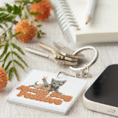Aangepaste Gepersonaliseerde Luiaard Vrede Hippie Sleutelhanger (Voorkant Rechts)