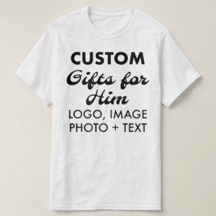 Aangepaste gepersonaliseerde Mannen Budget Wit T-S T-shirt