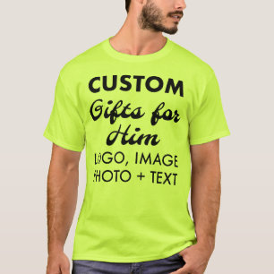 Aangepaste gepersonaliseerde Mannen Safety Green T T-shirt