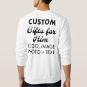 Aangepaste gepersonaliseerde Mannen Sweatshirt - B (Achterkant)