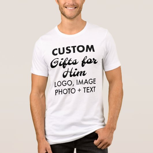 Aangepaste gepersonaliseerde Mannen Wit Tri-Blend  Shirt (Voorkant)