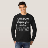 Aangepaste gepersonaliseerde Mannen Zwart T-shirt (Voorkant volledig)