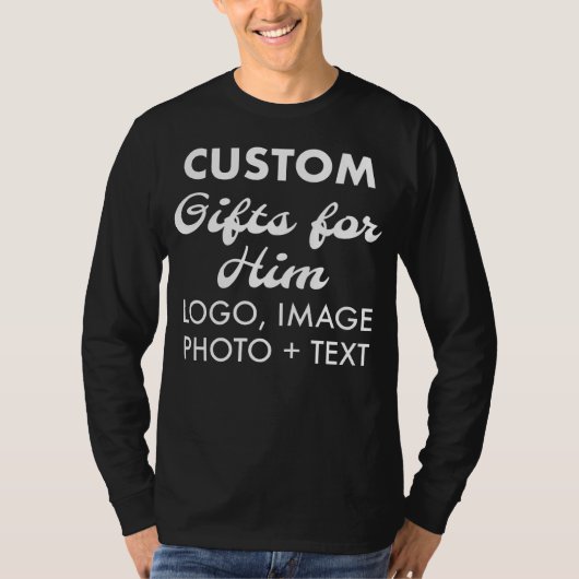 Aangepaste gepersonaliseerde Mannen Zwart T-shirt (Voorkant)