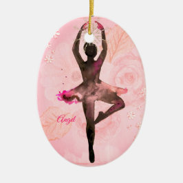 Aangepaste gepersonaliseerde meisjes Ballerina Dan Keramisch Ornament