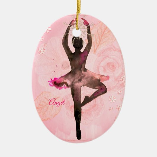 Aangepaste gepersonaliseerde meisjes Ballerina Dan Keramisch Ornament (Voorkant)