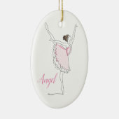 Aangepaste gepersonaliseerde meisjes Ballerina Dan Keramisch Ornament (Rechts)