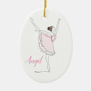 Aangepaste gepersonaliseerde meisjes Ballerina Dan Keramisch Ornament