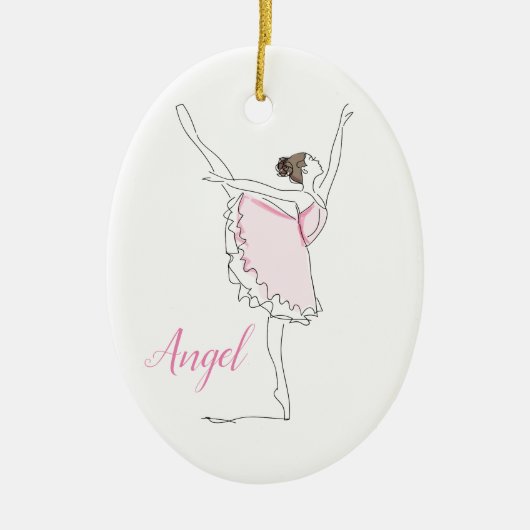 Aangepaste gepersonaliseerde meisjes Ballerina Dan Keramisch Ornament (Voorkant)