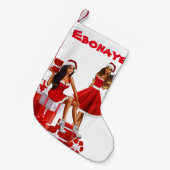 Aangepaste gepersonaliseerde Melanine Vrouwen Kers Kleine Kerstsok (Voorkant (Hangend))