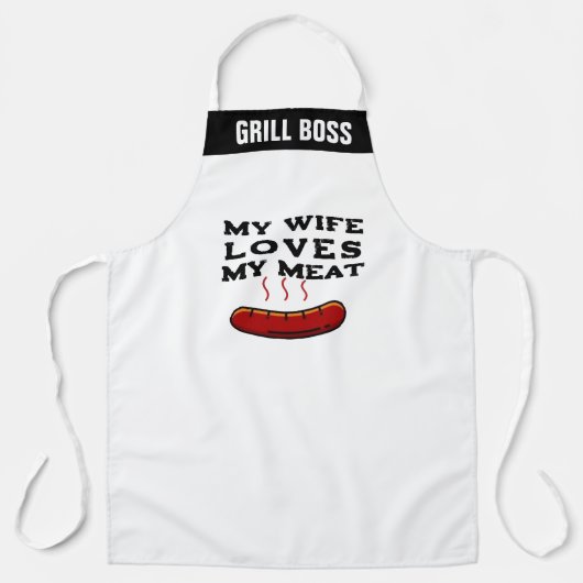 Aangepaste gepersonaliseerde mijn vrouw houdt van  schort (Voorkant)